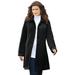 Plus Size Women's Plush Fleece Jacket by Roaman's in Black (Size L) Soft Coat
