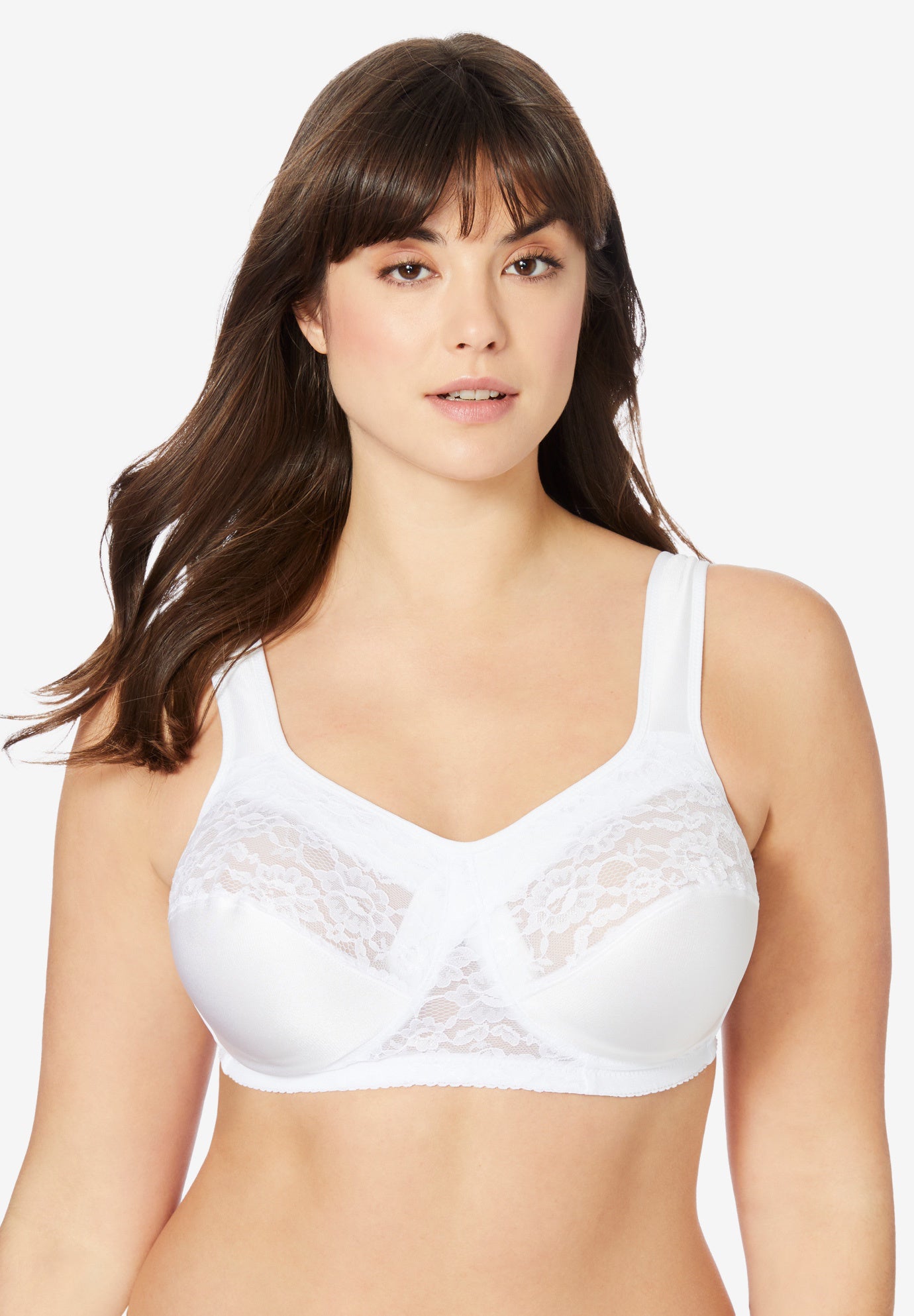 Plus Size Women's Easy Enhancer® Wireless Bra by Comfort Choice in White (Size 44 DD)