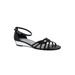 Women's Tarrah Sandals by Easy Street® in Black Patent Piping (Size 7 M)