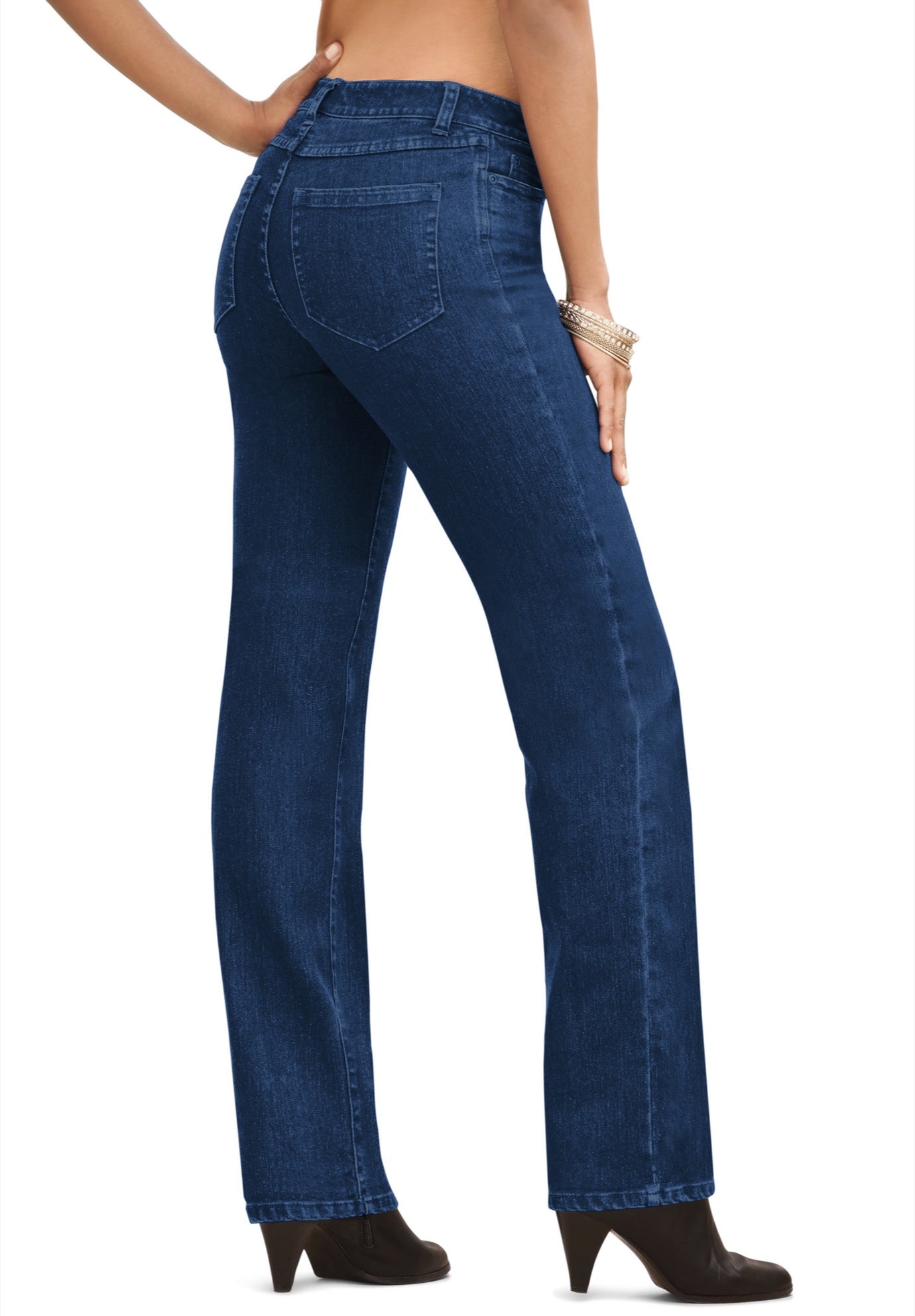 Plus Size Women's Plus Size Classic Stretch Straight Leg Jean by Denim 24/7 by Roamans in Dark Wash (Size 22 W)