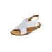 Wide Width Women's The Celestia Sling Sandal by Comfortview in White Metallic (Size 9 1/2 W)