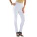 Plus Size Women's Skinny-Leg Comfort Stretch Jean by Denim 24/7 in White Denim (Size 16 WP) Elastic Waist Jegging