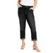 Plus Size Women's Invisible Stretch® Contour Boyfriend Jean by Denim 24/7 in Black Denim (Size 14 W)