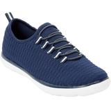 Extra Wide Width Women's CV Sport Ariya Slip On Sneaker by Comfortview in Navy (Size 9 1/2 WW)