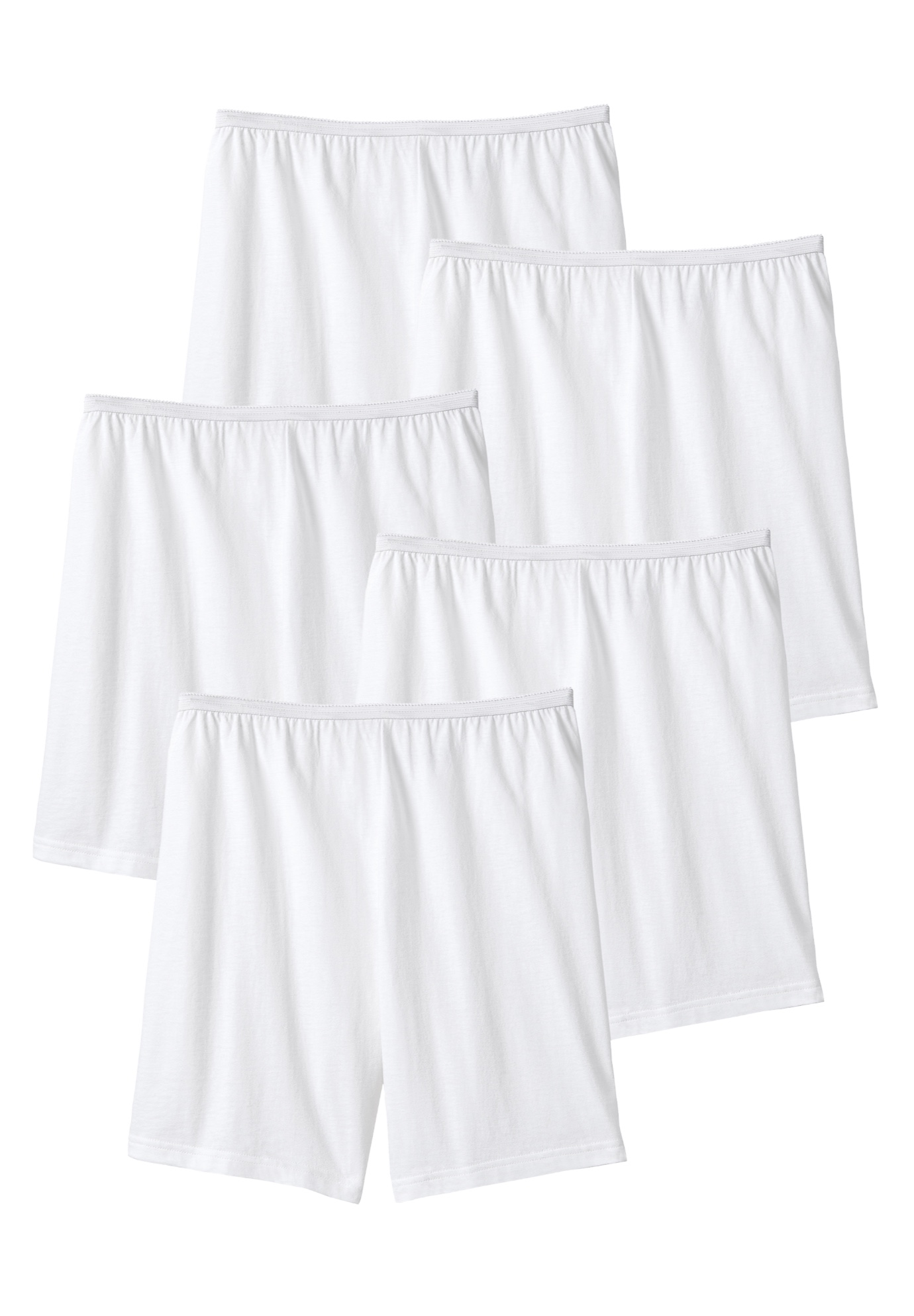 Plus Size Women's Cotton Boxer 5-Pack by Comfort Choice in White Pack (Size 15) Panties