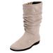 Wide Width Women's The Aneela Wide Calf Boot by Comfortview in Oyster Pearl (Size 9 1/2 W)