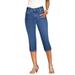 Plus Size Women's Invisible Stretch® Contour Capri Jean by Denim 24/7 in Medium Wash (Size 28 W) Jeans