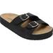 Extra Wide Width Women's The Maxi Slip On Footbed Sandal by Comfortview in Black (Size 11 WW)