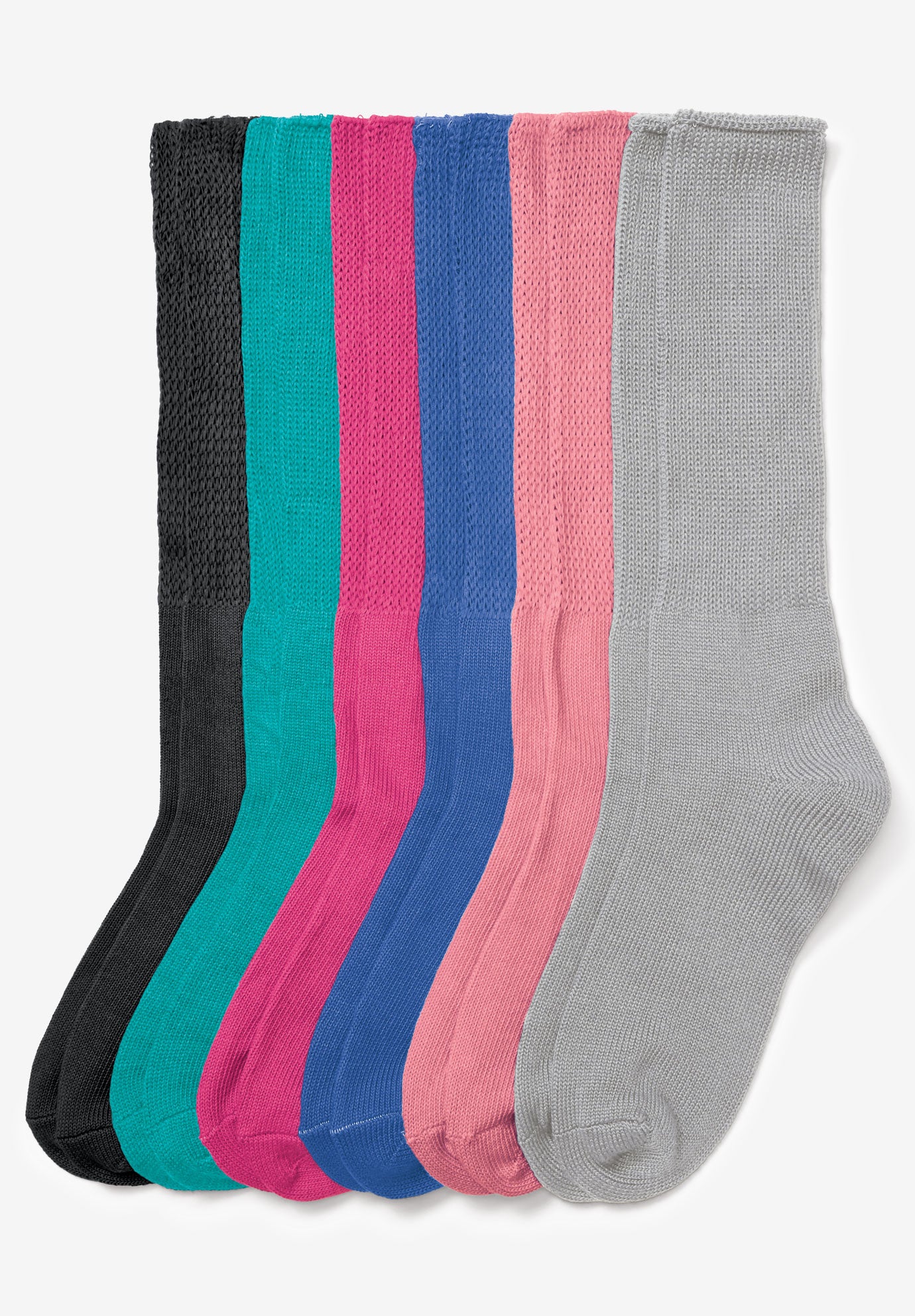 Plus Size Women's 6-Pack Rib Knit Socks by Comfort Choice in Bright Pack (Size 2X) Tights