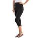 Plus Size Women's Essential Stretch Capri Legging by Roaman's in Black (Size 30/32) Activewear Workout Yoga Pants