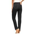 Plus Size Women's Invisible Stretch® Contour Straight-Leg Jean by Denim 24/7 in Black Denim (Size 32 WP)