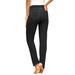 Plus Size Women's Invisible Stretch® Contour Straight-Leg Jean by Denim 24/7 in Black Denim (Size 32 WP)