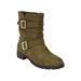 Wide Width Women's The Madi Boot by Comfortview in Dark Olive (Size 8 1/2 W)