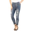 Plus Size Women's 360 Stretch Jegging by Denim 24/7 in Distressed (Size 20 W) Pull On Jeans Denim Legging