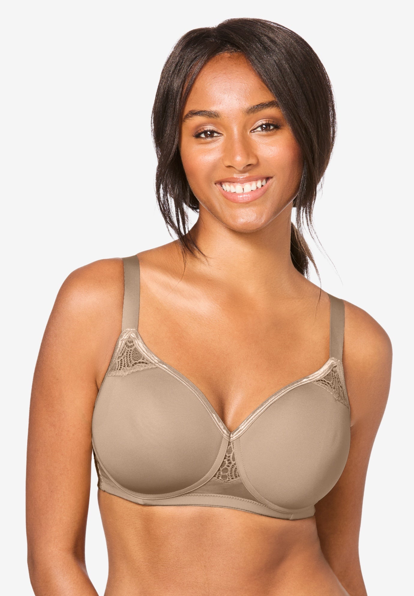 Plus Size Women's Stay-Cool Wireless Wicking T-Shirt Bra by Comfort Choice in Nude (Size 50 B)