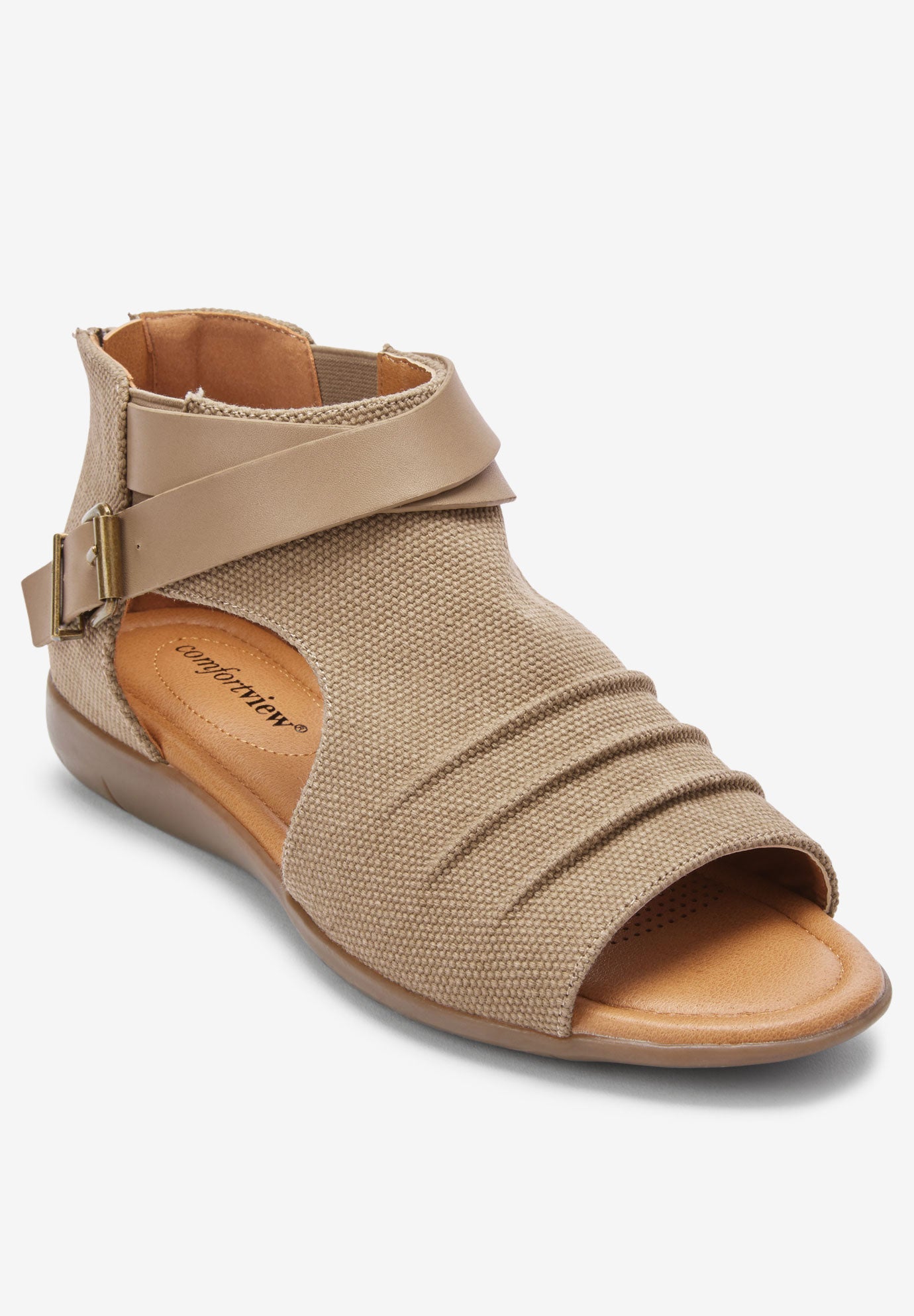 Wide Width Women's The Payton Shootie by Comfortview in Khaki (Size 8 1/2 W)
