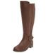 Wide Width Women's The Milan Wide Calf Boot by Comfortview in Medium Brown (Size 10 1/2 W)