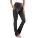 Plus Size Women's Straight-Leg Comfort Stretch Jean by Denim 24/7 in Black Denim (Size 30 T)