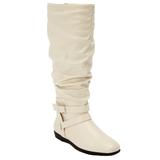 Wide Width Women's The Arya Wide Calf Boot by Comfortview in Winter White (Size 8 W)