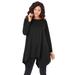 Plus Size Women's Handkerchief Hem Ultimate Tunic by Roaman's in Black (Size S) Long Shirt