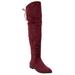 Wide Width Women's The Cameron Wide Calf Boot by Comfortview in Burgundy (Size 8 W)