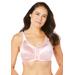 Plus Size Women's Front-Close Satin Wireless Bra by Comfort Choice in Rose Quartz (Size 38 G)