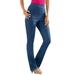 Plus Size Women's Straight-Leg Comfort Stretch Jean by Denim 24/7 in Medium Stonewash Sanded (Size 28 WP)