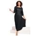 Plus Size Women's Lace Popover Dress by Roaman's in Black (Size 16 W) Formal Evening