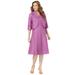 Plus Size Women's Fit-And-Flare Jacket Dress by Roaman's in Pretty Orchid (Size 16 W) Suit