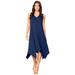 Plus Size Women's Sleeveless Swing Dress by Roaman's in Evening Blue (Size 14/16)