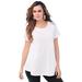 Plus Size Women's Swing Ultimate Tee with Keyhole Back by Roaman's in White (Size 6X) Short Sleeve T-Shirt