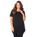 Plus Size Women's Crisscross-Back Ultimate Tunic by Roaman's in Black (Size 26/28) Long Shirt