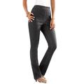 Plus Size Women's Straight-Leg Comfort Stretch Jean by Denim 24/7 in Black Denim (Size 12 WP)