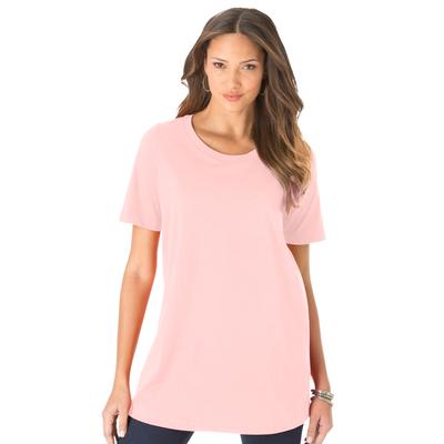 Plus Size Women's Crewneck Ultimate Tee by Roaman's in Soft Blush (Size 2X) Shirt