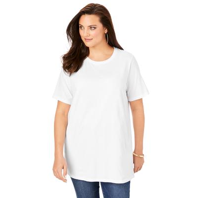 Plus Size Women's Crewneck Ultimate Tee by Roaman's in White (Size L) Shirt