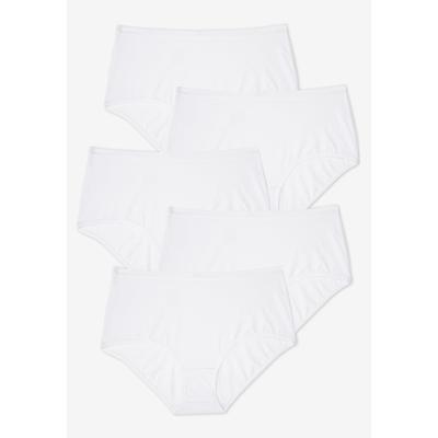 Plus Size Women's Full Coverage Stretch Cotton Brief 5-Pack by Comfort Choice in White Pack (Size 15) Underwear