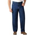 Men's Big & Tall Expandable Waist Relaxed Fit Jeans by KingSize in Indigo (Size 60 38)