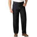 Men's Big & Tall Expandable Waist Relaxed Fit Jeans by KingSize in Black Denim (Size 44 38)