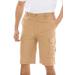 Men's Big & Tall 10" Side Elastic Canyon Cargo Shorts by KingSize in Dark Khaki (Size 44)