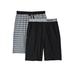 Men's Big & Tall Hanes® 2-Pack Knit Sleep Shorts by Hanes in Black Grey Stripe (Size 4XL)