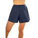 Plus Size Women's Loose Swim Short with Built-In Brief by Swim 365 in Navy (Size 28) Swimsuit Bottoms