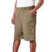 Men's Big & Tall Boulder Creek® Renegade 9" Full Elastic Waist Cargo Shorts by Boulder Creek in Dark Khaki (Size 2XL)