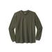 Men's Big & Tall Waffle-Knit Thermal Henley Tee by KingSize in Heather Olive (Size XL) Long Underwear Top