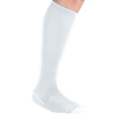 Men's Big & Tall Over-the-Calf Compression Silver Socks by KingSize in White (Size L)