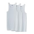 Men's Big & Tall Ribbed Cotton Tank Undershirt 3-Pack by KingSize in White (Size 5XL)
