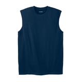 Men's Big & Tall Shrink-Less™ Lightweight Muscle T-Shirt by KingSize in Navy (Size 2XL)