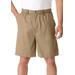 Men's Big & Tall Knockarounds® 8" Full Elastic Plain Front Shorts by KingSize in Khaki (Size 2XL)