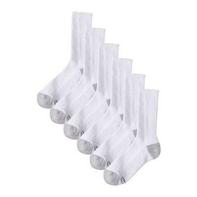 Men's Big & Tall Hanes® X-Temp® Crew-Length Socks 6-Pack by Hanes in White (Size L)