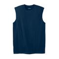 Big & Tall Shrink-Less Lightweight Muscle T-Shirt by KingSize in Navy (Size 4XL)