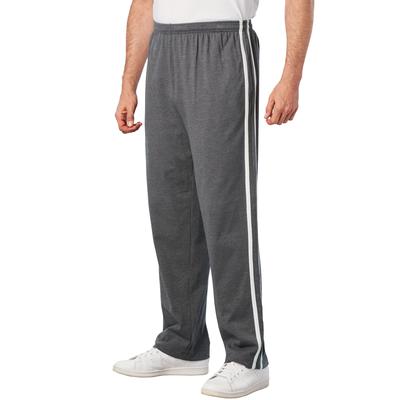 Men's Big & Tall Striped Lightweight Sweatpants by KingSize in Heather Slate (Size 5XL)
